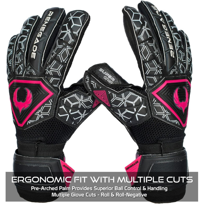 Воротарські рукавиці Renegade GK Triton Microbe-Guard (розміри 5-11, 3 моделі, рівень 2) Pro-Tek, Super Grip 3.5+3мм | Для жорстких покриттів | Дорослі, підлітки, діти