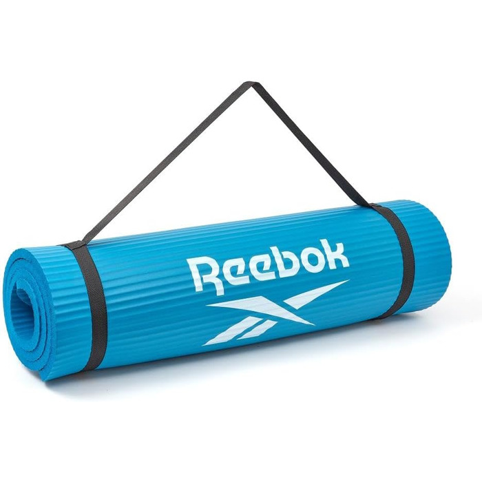 Reebok килимок для фітнесу 15 мм, синій, нековзкий, натуральна гума, для тренувань, фітнесу та домашніх занять