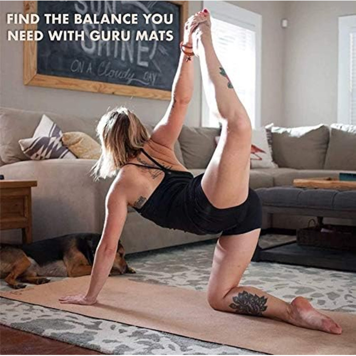 Килимок для йоги GURUS Sprout Yogamatte: товстий, нековзний, стійкий до поту, для домашніх тренувань