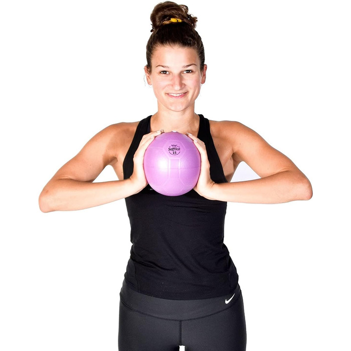 Фітнес м'яч Pilates MAXAFE 15,2 см, синій, спеціальна фіолетова серія