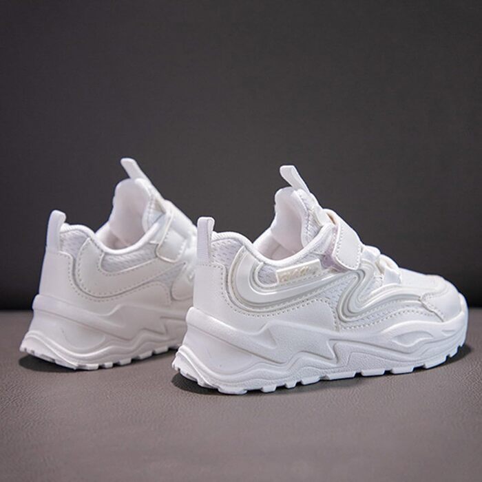 Дитячі спортивні кросівки для хлопчиків та дівчаток: дихаючі, легкі, унісекс, з антиковзкою підошвою та кріпленням на липучці. Ідеально для залу, фітнесу та тенісу. Розмір 29 EU, колір білий