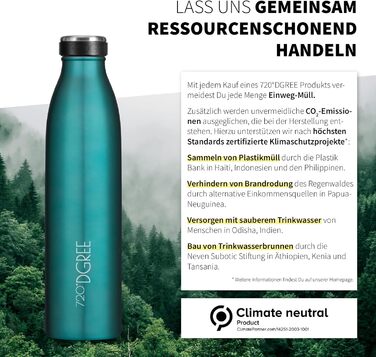 Термос-термобутилка 720°DGREE milkyBottle 750 мл, нержавіюча сталь, без BPA, герметична, для газованих напоїв, спорту, школи, фітнесу, кемпінгу, синя