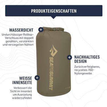 Водонепроникний мішок Sea to Summit Dry Bag L 13L - Olive Green - для походів та паділбордингу