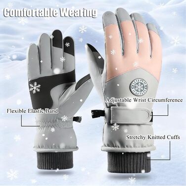 Чоловічі зимові рукавички KXF з шкіри, утеплені флісом, вітронепроникні, теплих кольорів (світло-сірий, рожевий)