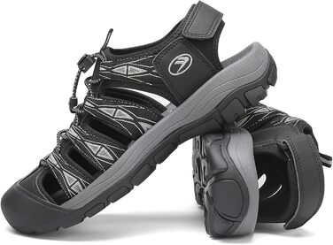 Чоловічі сандалі FLARUT для активного відпочинку та туризму (42 EU, чорно-білі)