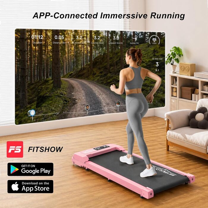 Бігова доріжка Walking Pad для дому з тихим двигуном, LED-дисплеєм та компактним дизайном для ходьби та бігу, посилена конструкція