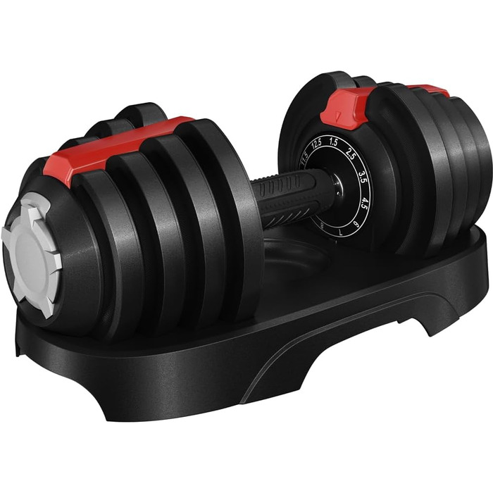 Регульована штанга Yaheetech 12/16-в-1: короткі гантелі 1,5-18 кг / 3-24 кг / 2-40 кг. Швидке налаштування ваги. Гантелі для дому та фітнес-залу. Регульована - 12,5 кг (одиничний екземпляр)