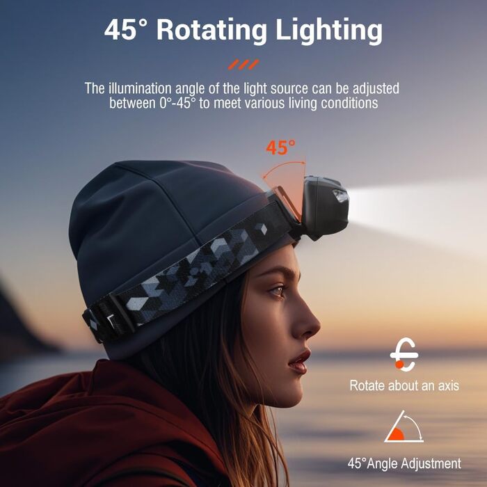 Кепка-ліхтар BORUIT BR01 LED, червоний промінь, акумулятор AAA, 4 режими світла, IP66, водонепроникна, для дорослих та дітей, кемпінг, біг, походи, риболовля, чорний