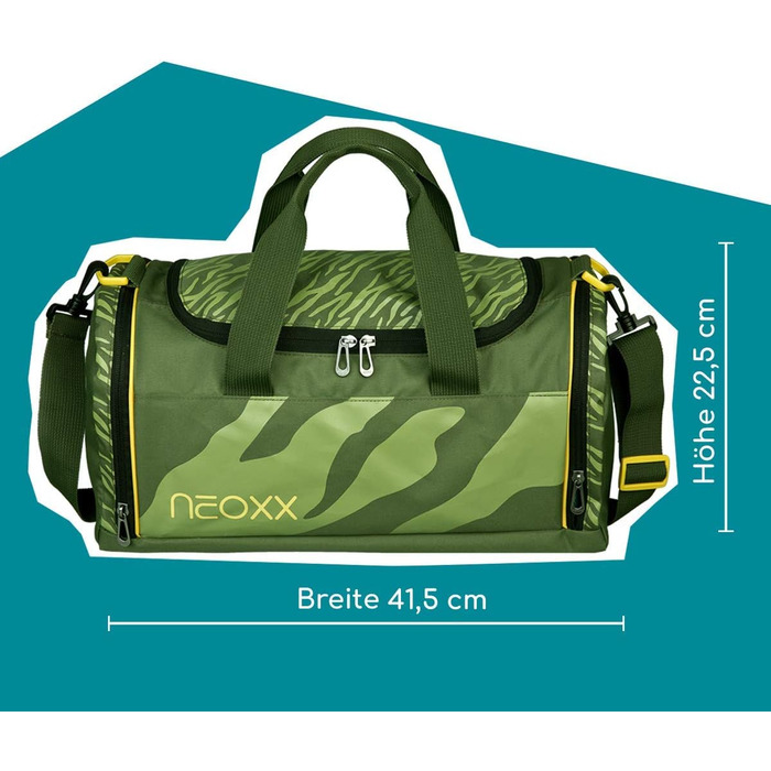 Дитяча спортивна сумка neoxx з відділенням для вологих речей, для дівчаток і хлопчиків, дорожня та тренувальна сумка для школи, фітнесу, плавання (зелена)