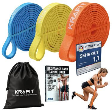 Опори гумові для фітнесу Resistance Bands (набір 3 шт) з натурального каучуку, антиковзкі, для силових тренувань, кросфіту, йоги