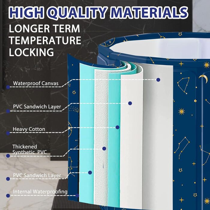 Складана портативна ванна для дорослих STARBRIIANT (80x66 см) — крижана ванна для відновлення м'язів, SPA та спортивників, розмір L