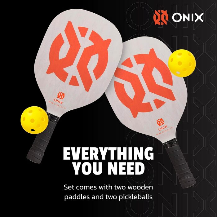 Набір для піклболу ONIX Recruit Starter: 2 ракетки й 2 м’ячі, білий