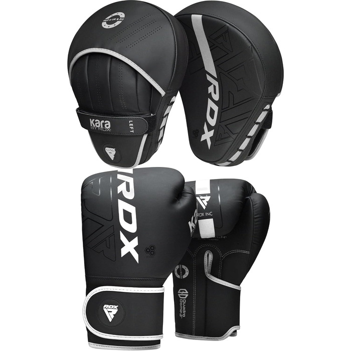 Набір боксерських рукавичок і лап RDX для кікбоксингу, Muay Thai, MMA, спарингу та тренувань, ударні подушки, хапки та джеби
