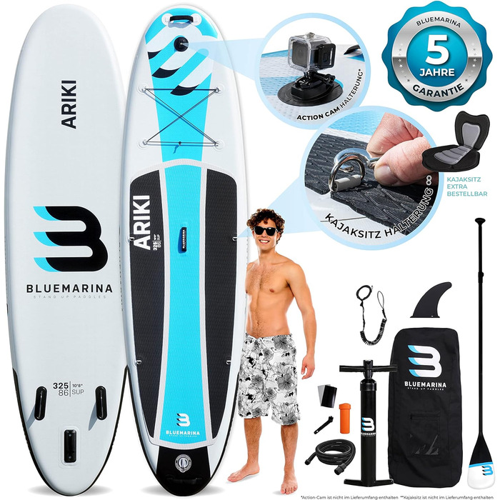 Надувна SUP-дошка Bluemarina Ariki 325x86x15 см, до 140 кг, комплект для сапбордингу, гарантія 5 років