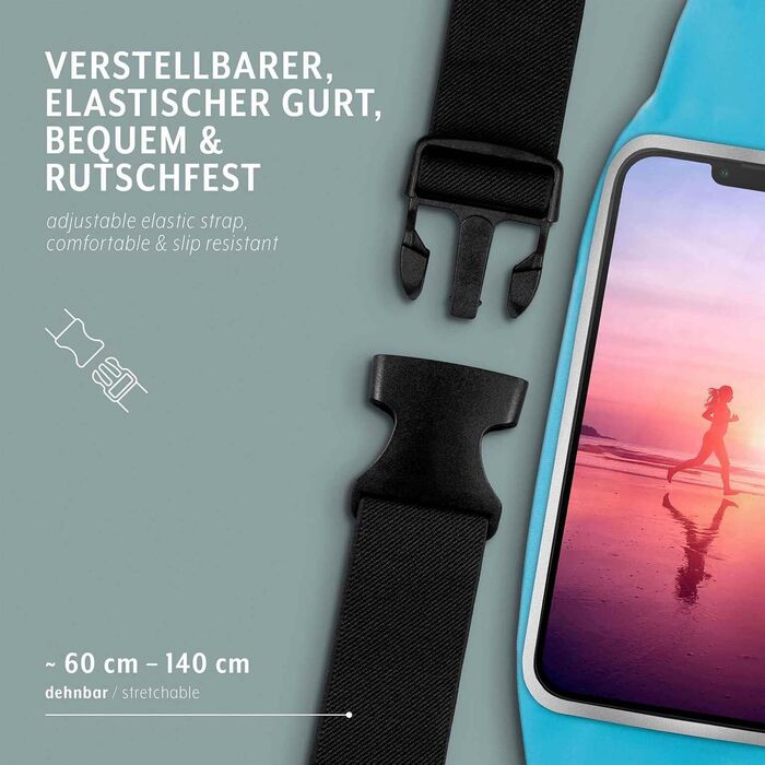 Поясна сумка для бігу Samsung Galaxy S10 Plus: Водонепроникний чохол на талію для смартфонів, чорний (Energy)