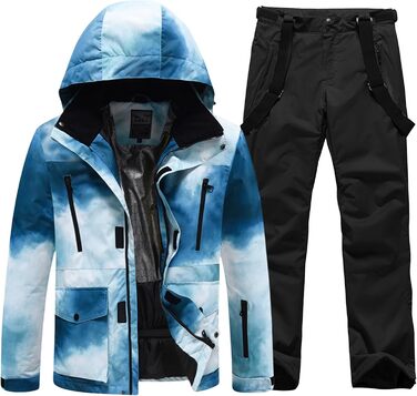 Костюм чоловічий зимовий HOTIAN для сноубордингу, катання на лижах та туризму (L, 8Blue+black)