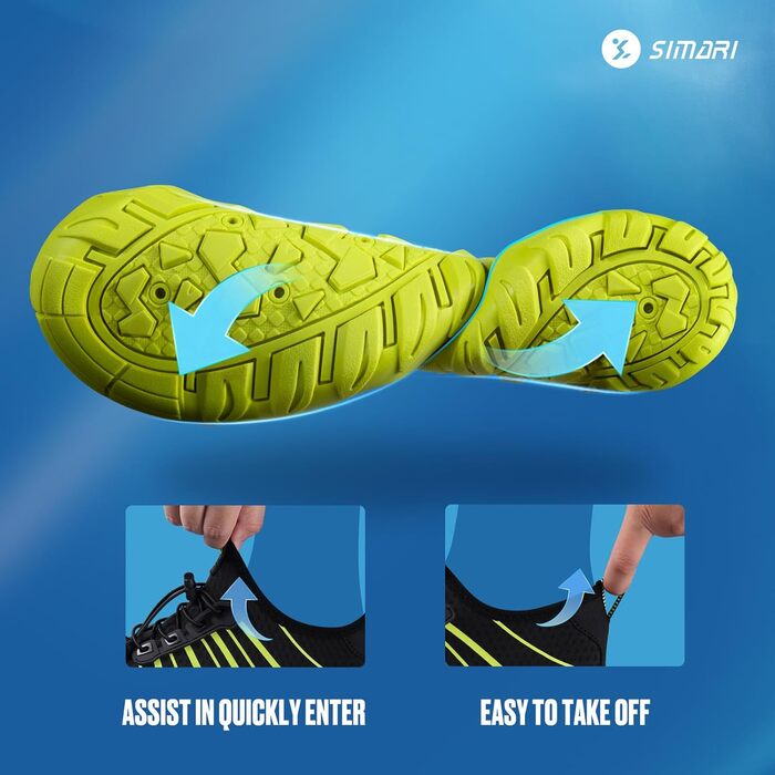 Водні черевики SIMARI WP001 для жінок та чоловіків, швидковисихаючі, для плавання, дайвінгу, серфінгу, йоги та активного відпочинку, WP001, 216 Lila (39 EU, 230 Green)