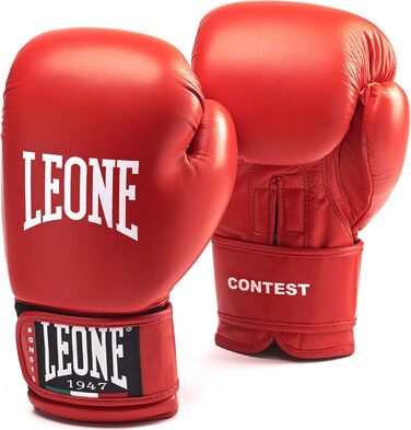 Боксерські рукавички LEONE 1947 GN010, унісекс, червоні, 10 OZ, для змагань
