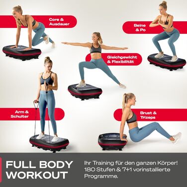 Платформа для вібрації Sportstech 4D Premium VP500 з LED-дисплеєм та Bluetooth | Для фітнесу та йоги вдома | Німецька якість