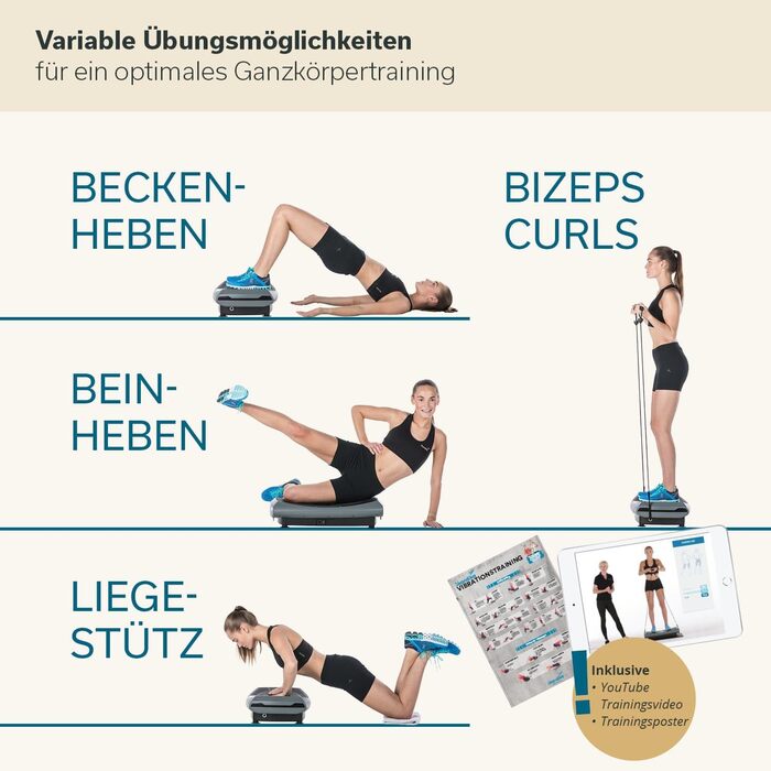 Платформа для вібраційного тренування Skandika V2000 4D Grey | Вібраційна платформа 4D, Bluetooth, пульт ДУ, 60 рівнів, 3+3 програми