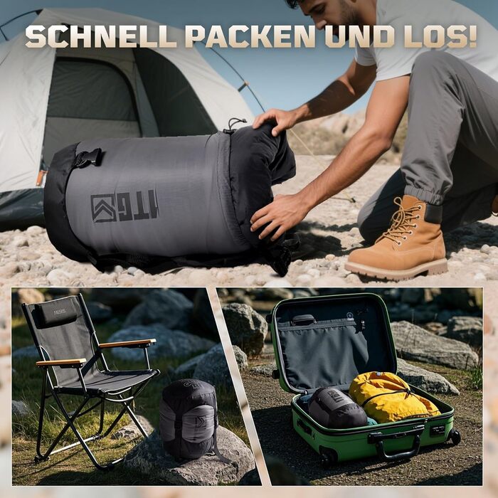 Тактичний спальний мішок 4 сезони 1TG Ranger Green (Black) для кемпінгу, трекінгу та подорожей (до 185 см)