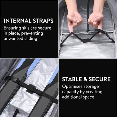 Чохол для сноуборду та лиж Team Obsidian до 175 см - водонепроникний, 600D Oxford Polyester