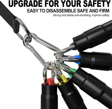 Набір еспандерів POWER GUIDANCE для фітнесу: 5 гумових стрічок, петлі, ручки, дверний якір, ремені на щиколотку, чохол