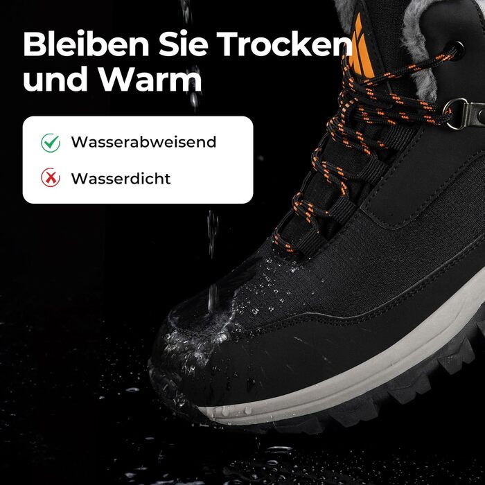 Зимові черевики Mishansha для жінок, утеплені, непромокаючі, туристичні, розмір 36-42, чорний