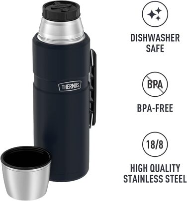 Термос THERMOS Stainless King SK2020, вакуумна ізоляція, 200 мл, синій матовий