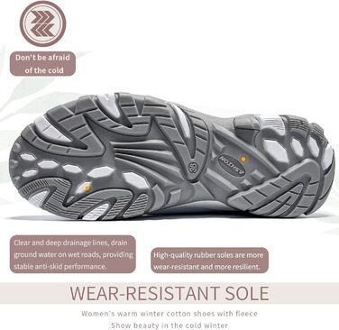 Зимові черевики VITIKE для жінок, теплі, з підкладкою, снігоступи, осінні, туристичні, зимові, 35 EU, білий, зелений