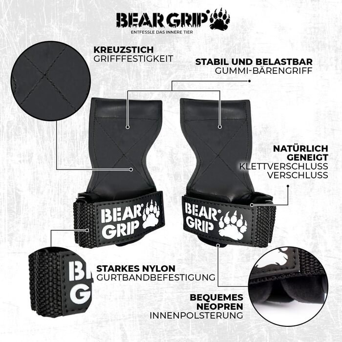 Ремінь/гачок BEAR GRIP Multi-Grip: міцні гірники, вантажні ремені та рукавички для важкої атлетики