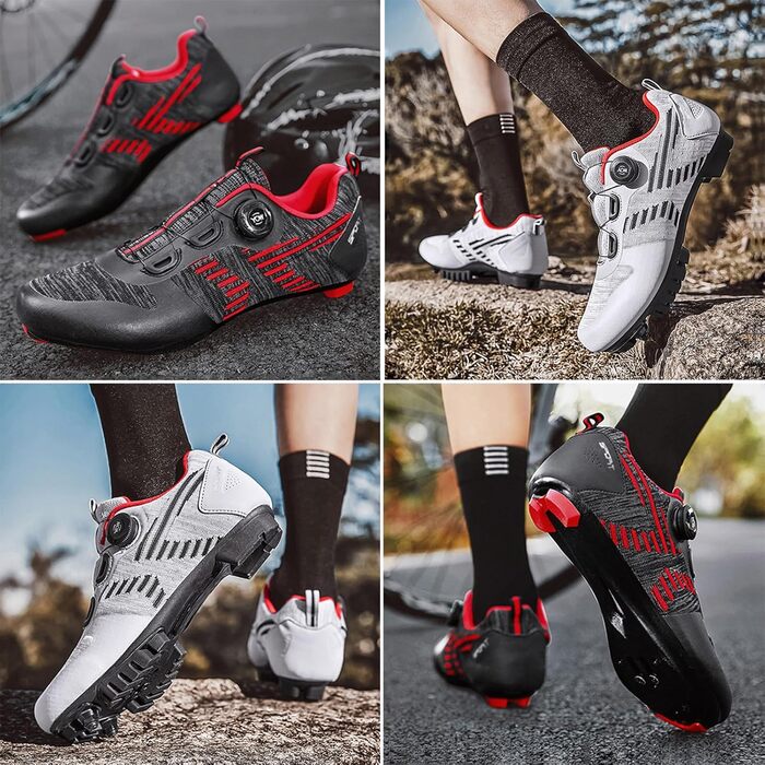 Чоловічі велотуфлі для шосе та MTB, чорний колір, розмір 46 EU