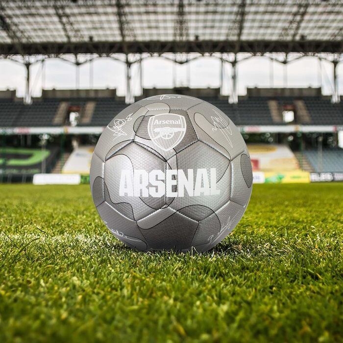 Офіційний футбольний м'яч Arsenal F.C. Silver Camo, розмір 5, для тренувань і матчів, колекційний, для дітей і дорослих