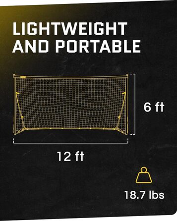 Футбольні ворота та сітка SKLZ Quickster 12x6 футів, мобільні