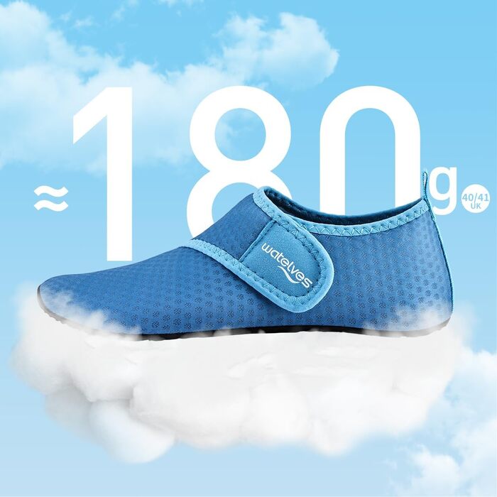 Чоботи для плавання WateLves: аквашузи, шкарпетки для води, пляжні та басейнові для чоловіків та жінок (44/45 EU, синій)