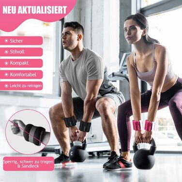 Важільки для ніг та рук BECOJADDE 0.45/0.9 кг (набір 2 шт.) для фітнесу, кардіо, силових тренувань (рожевий градієнт, 1.8 кг пара)