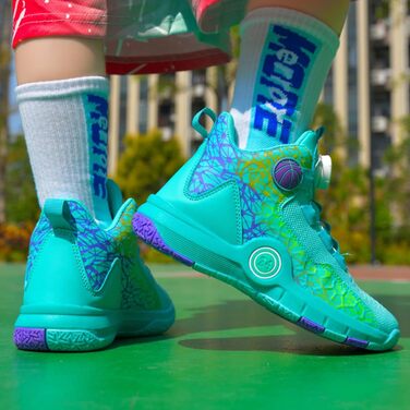 Баскетбольні кросівки з антиковзким покриттям High Top, легкі та дихаючі, зелені, розмір 39 EU, вузька колодка