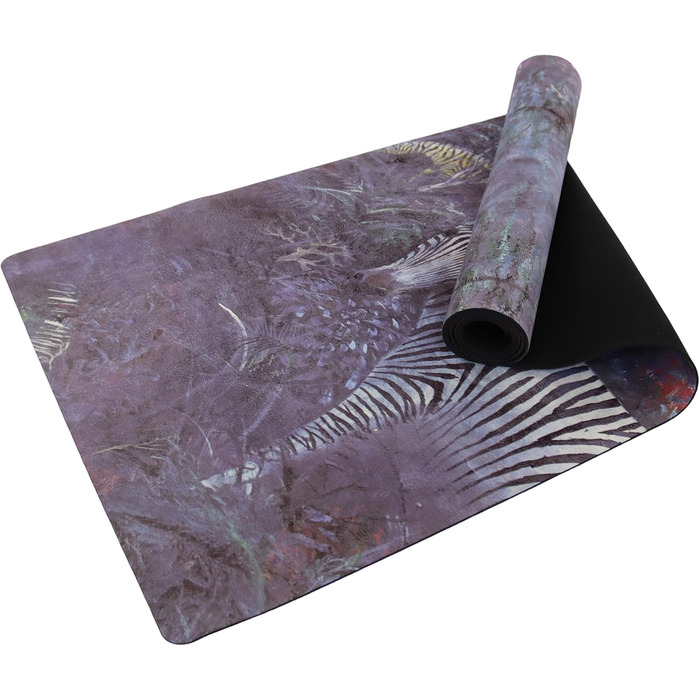 Йога-мат Yoga Design Lab Combo Zen Zebra 3.5 мм, нековзкий, натуральний каучук, з ременем для перенесення, для занять при сильному потовиділенні, мат/рушник 2-в-1