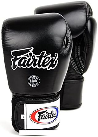 Боксерські рукавички Fairtex BGV1 дихаючі, шкіряні, чорні, 10oz – для боксу, ММА, кікбоксингу та Муай Тай