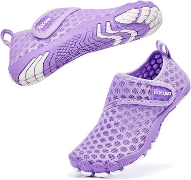 Racqua дитячі шкарпетки-тапочки для плавання та басейну, дихаючі, розмір 28-37, фіолетовий