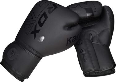 Дитячі боксерські рукавички RDX для муай-тай, кікбоксингу та MMA, шкіра Maya Hide, модель KARA, для спарингу та тренувань, чорні, 6oz/8oz
