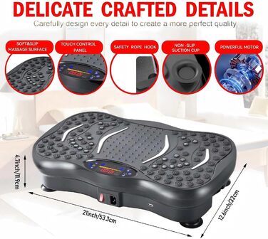 Вібраційна платформа для тренувань, покращена модель 2025 року, для лімфодренажу, 120 швидкостей, вантажопідйомність 204 кг, для чоловіків та жінок