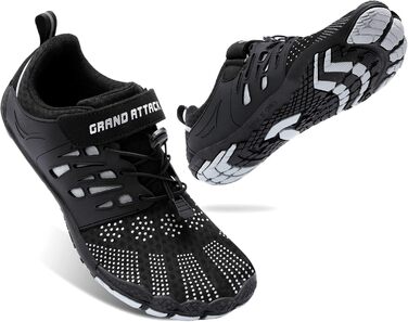 Чоловічі шкарпетки Grand Attack Barfußschuhe, мінімалістичні крос-тренери, підошва Zero Drop, широка передня частина, чорний, 39 EU, Zt608