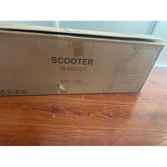 MEE GOO Скутер для дорослих з дисковою гальмом та подвійними амортизаторами, 200 мм PU-колеса, підшипники ABEC-7, неслизька дека (Рожевий/Білий/Синій) – Макс. 100 кг, СИНИЙ