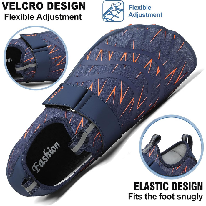 Чоловічі та жіночі аквашузи для плавання та відпочинку на пляжі, швидковисихаючі, антиковзаючі, розмір 35-47, колір блакитний