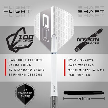 Професійні сталеві дротики Red Dragon Javelin 20 г з оперенням та стрижнями для дартсу