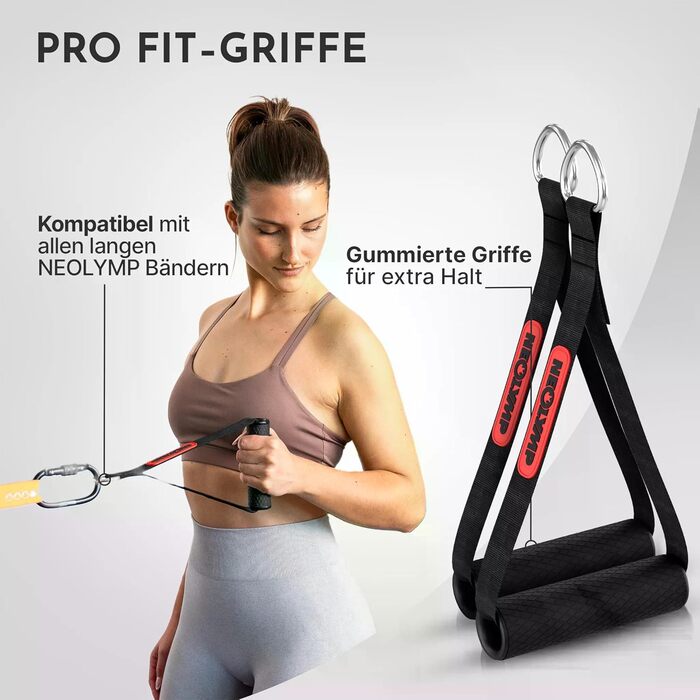 NEOLYMP Фітнес-гумки Lange: набір для тренувань з аксесуарами, стійкі до прання, для фітнесу, силових тренувань, гімнастики та підтягувань