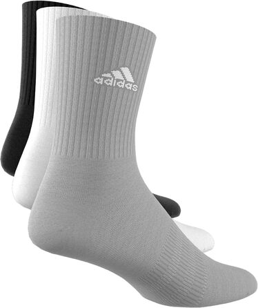 Набір махрових високих шкарпеток adidas Unisex Cushioned Crew, 3 пари, сірий/білий/чорний, розмір XXL (49-51)
