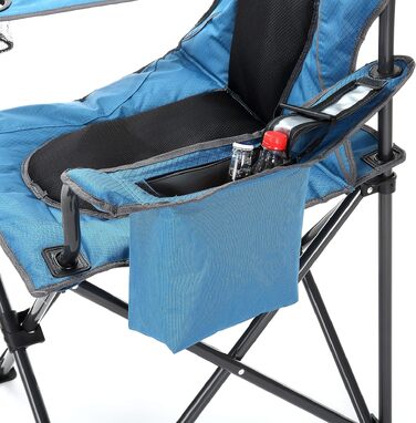 Складаний кемпінговий стілець ARROWHEAD OUTDOOR Deluxe з вбудованим охолоджувачем та підстаканником, водовідштовхувальна тканина (Синій, Стандарт)