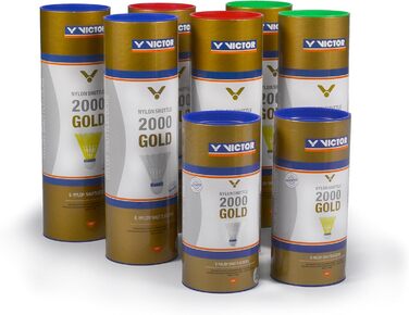 Набір шатлів для бадмінтона VICTOR Nylon Federball 2000 (6 шт., синій/жовтий, середній)